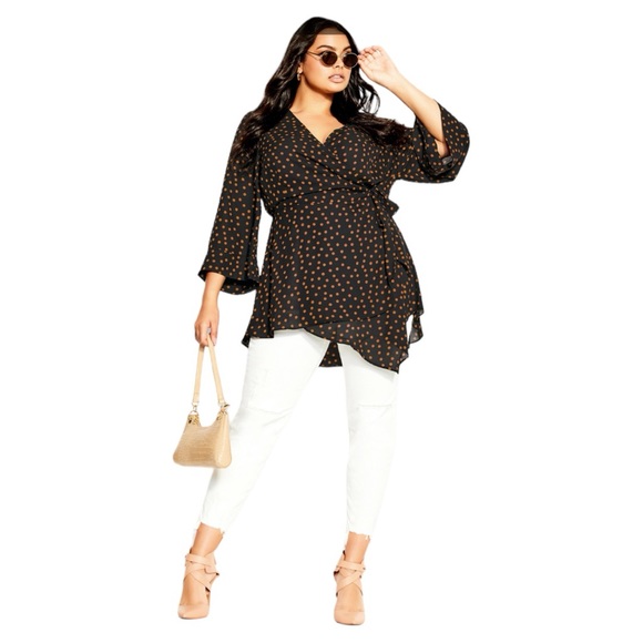 City Chic L/20 Falling Spot Top - Picture 4 of 5